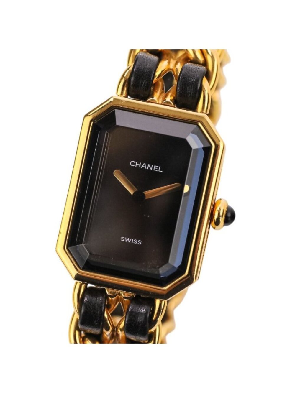 Chanel Premiere S Quartz Watch Black Gold Colored